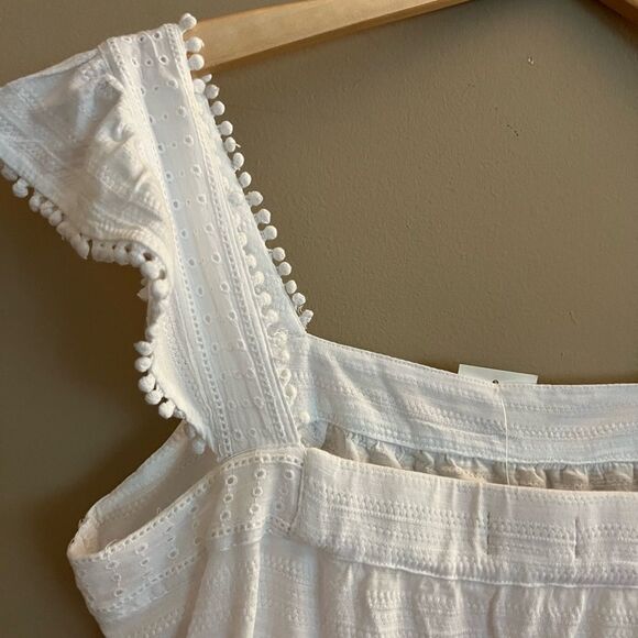 😊3/$30 NWT Style & Co. Womens Eyelet & Picot Square Neck Tank Top White Sz S - Picture 5 of 13